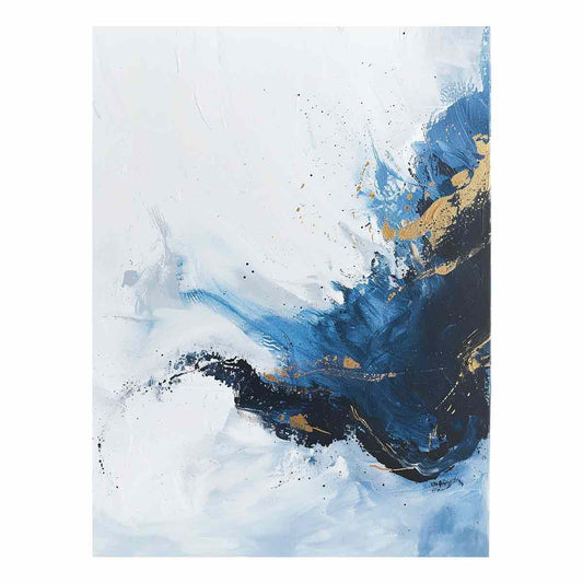 Black Gold Waves Luxury Art Canvas Painting
