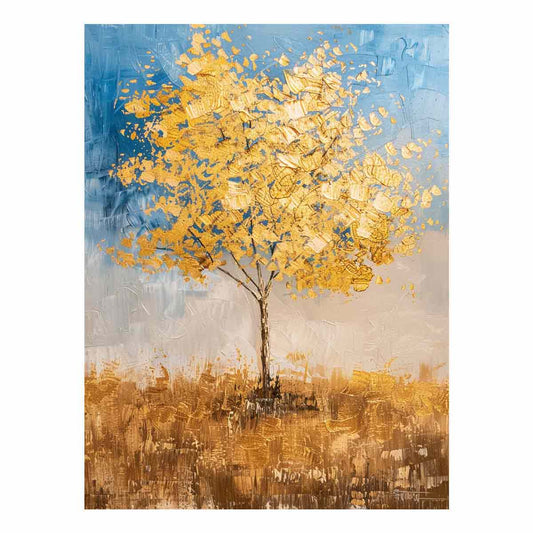 Gold Tree Painting Canvas Art Print