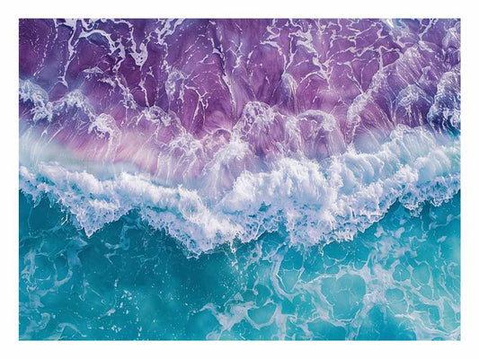 Teal beach Waves Wall Art