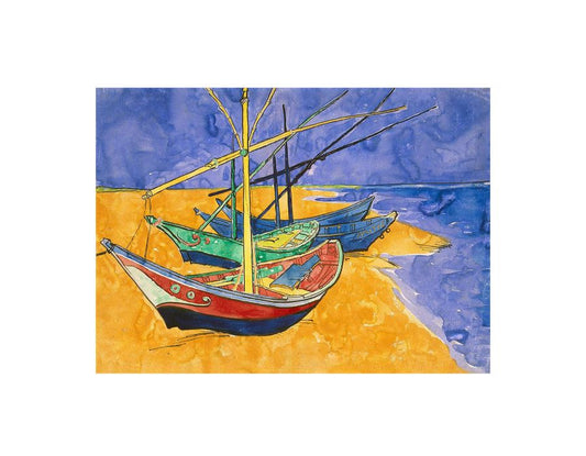 Fishing Boats By Van Gogh Canvas Print