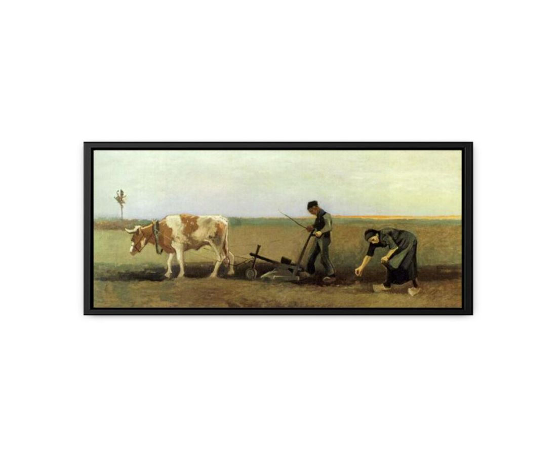 Plow In Field Painting by Van Gogh Canvas Print