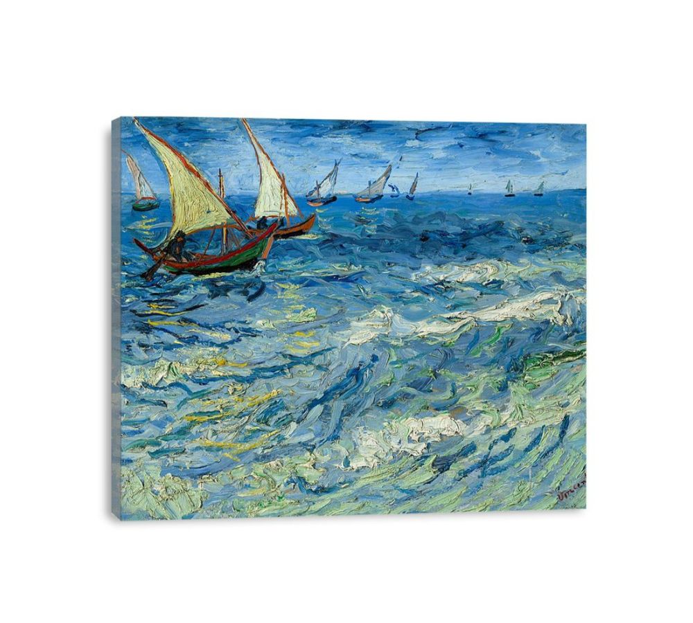 Seascape Boats Painting Canvas Print