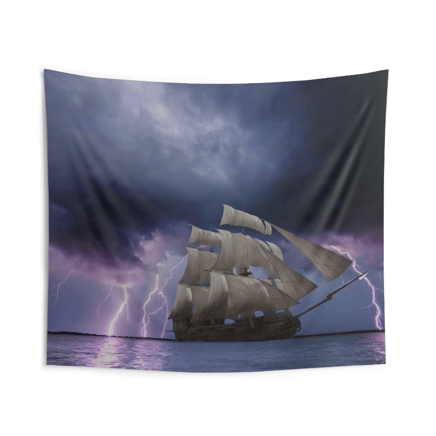Lightning & Storm ship Tapestry