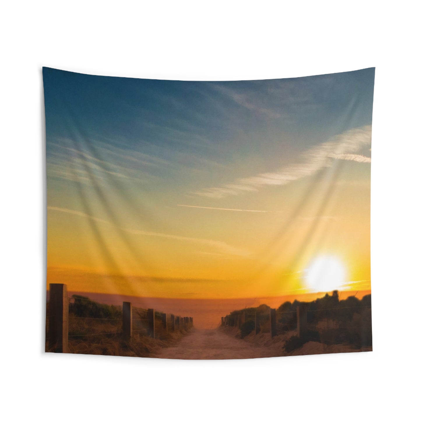 Path to sea Sunrise Tapestry