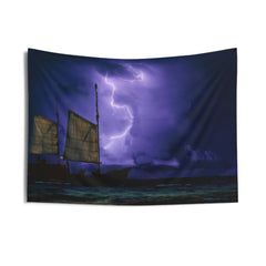 Lightning And Ship Tapestry