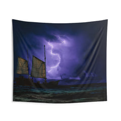Lightning And Ship Tapestry
