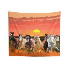 Seven Horse sunrise Tapestry