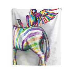 Parrot on Zebra Tapestry