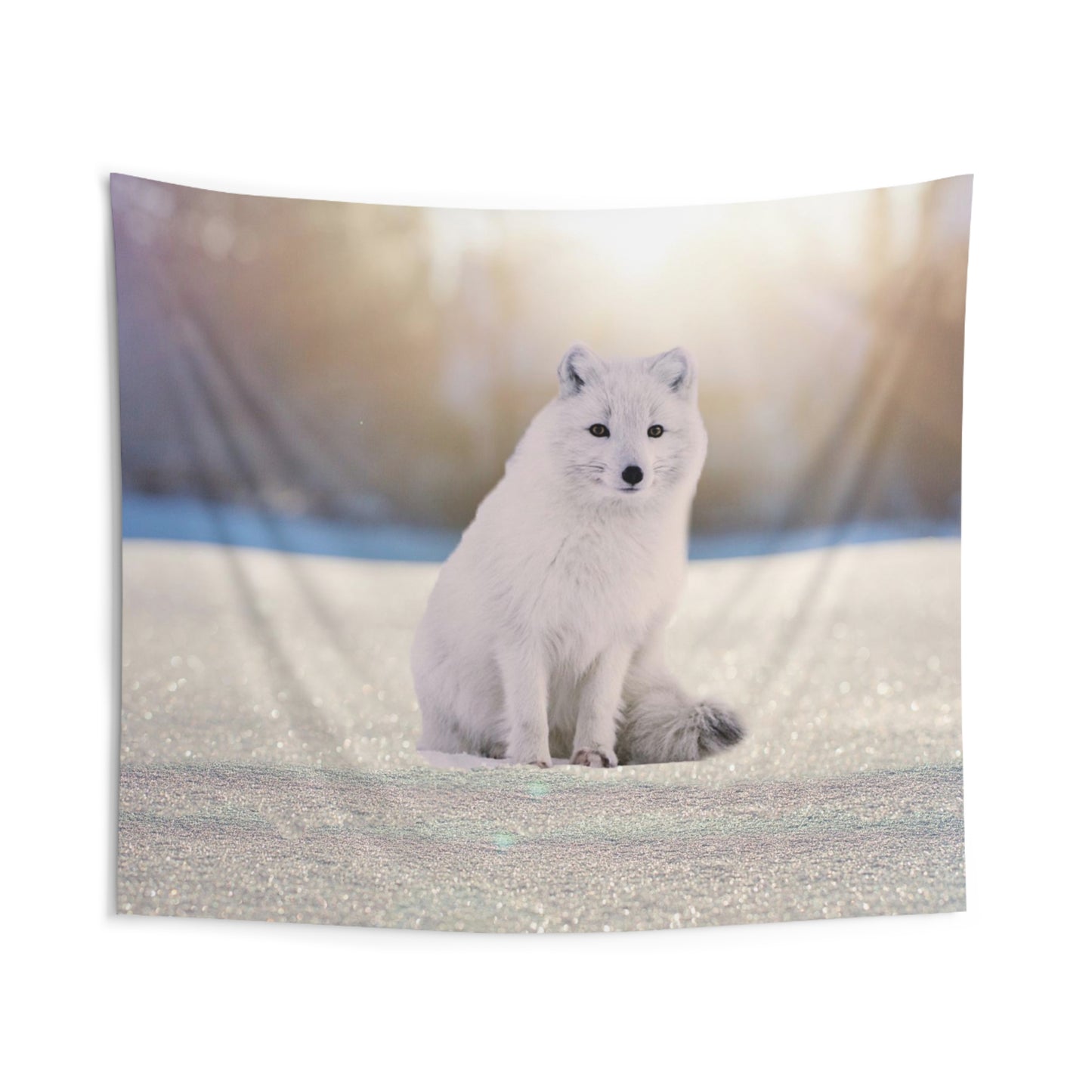 Arctic Fox White Tapestry