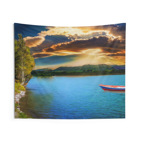 Sunrise Mountain Lake Tapestry