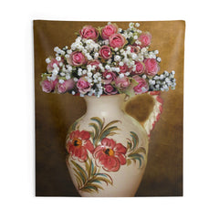 Pink Flower Vase Tapestry
