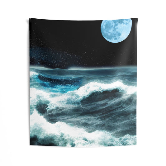 Sea Storm & Moon Tapestry