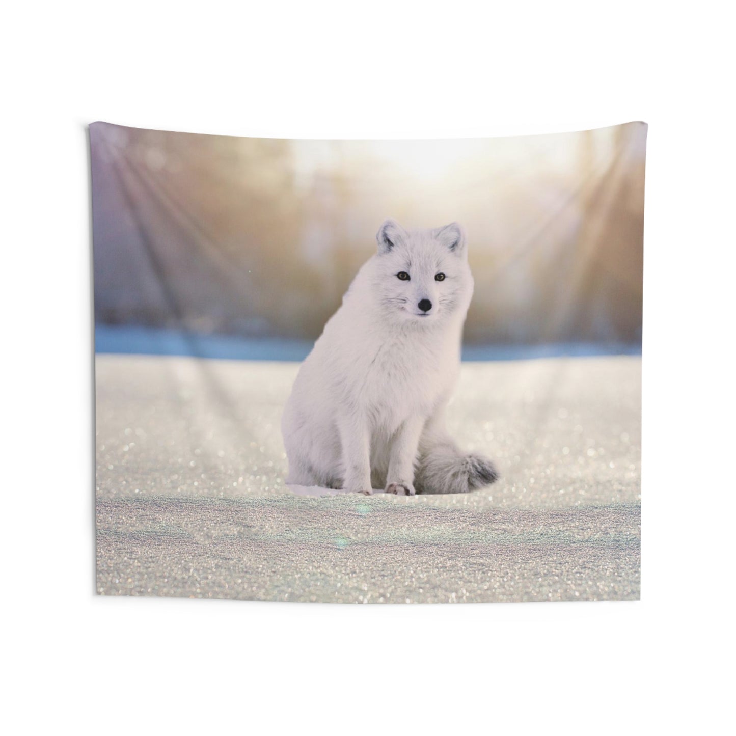 Arctic Fox White Tapestry