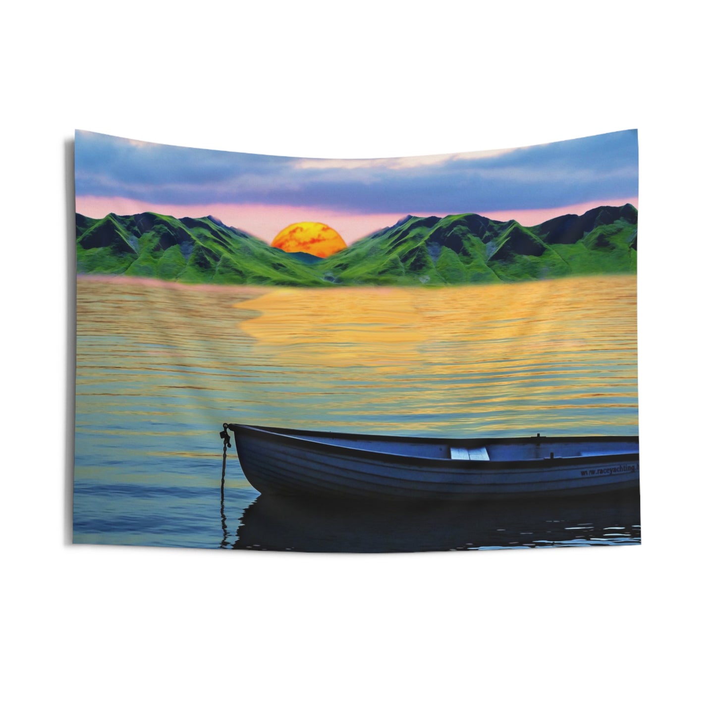 Mountain Lake Sunrise Tapestry