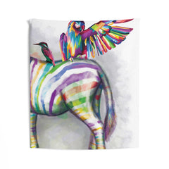 Parrot on Zebra Tapestry