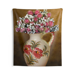 Pink Flower Vase Tapestry