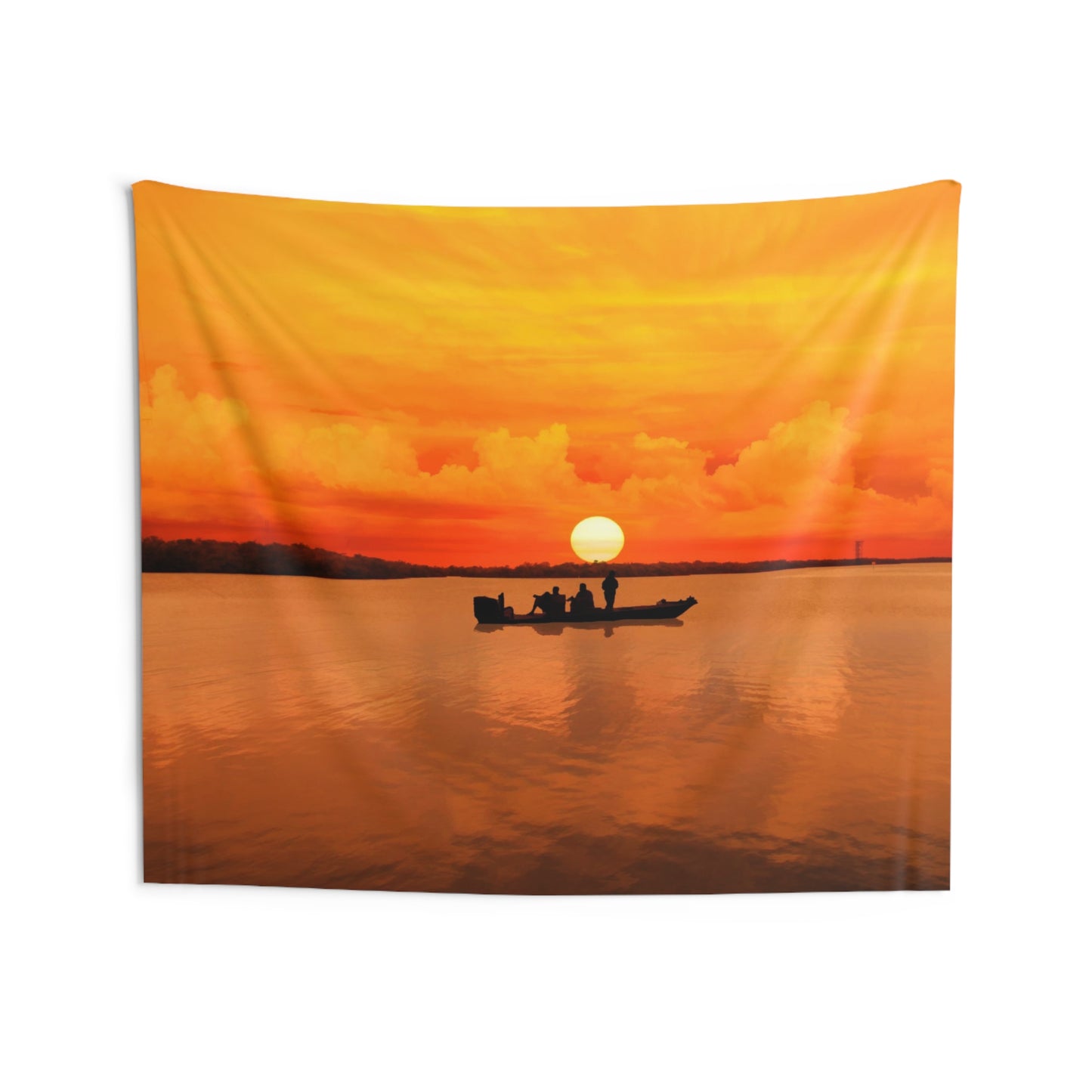 Sunset Boat Tapestry
