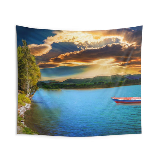 Sunrise Mountain Lake Tapestry