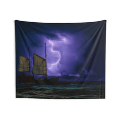 Lightning And Ship Tapestry