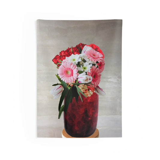 Red Flower Vase Tapestry