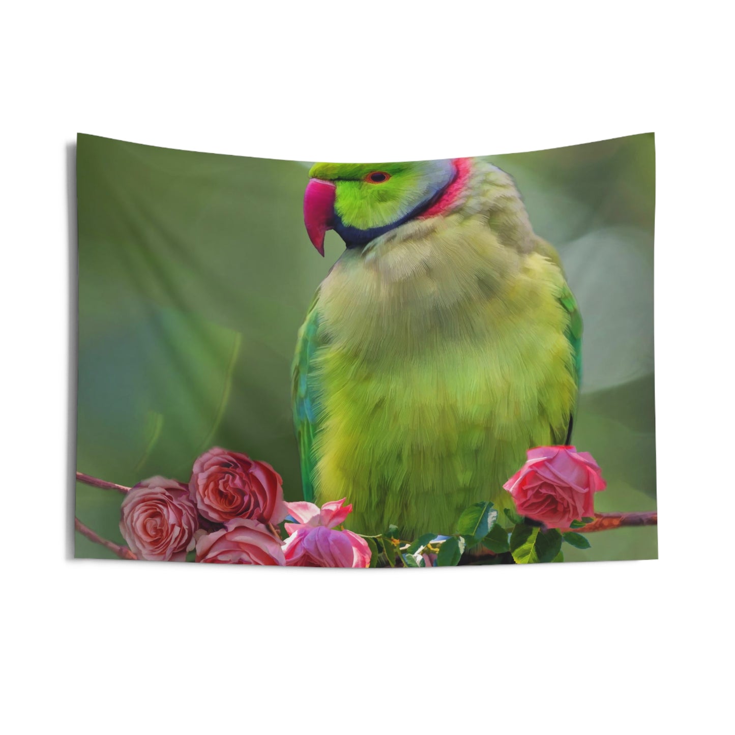 Parrot And Roses Tapestry