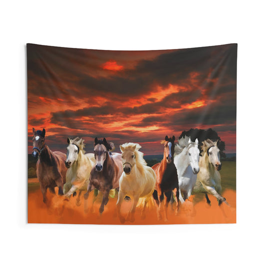 Seven Horse sunrise Tapestry