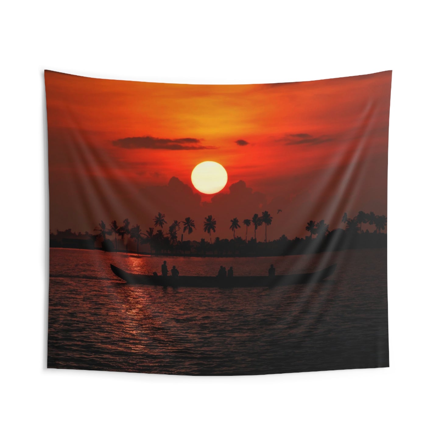 kerala lake Sunset Tapestry
