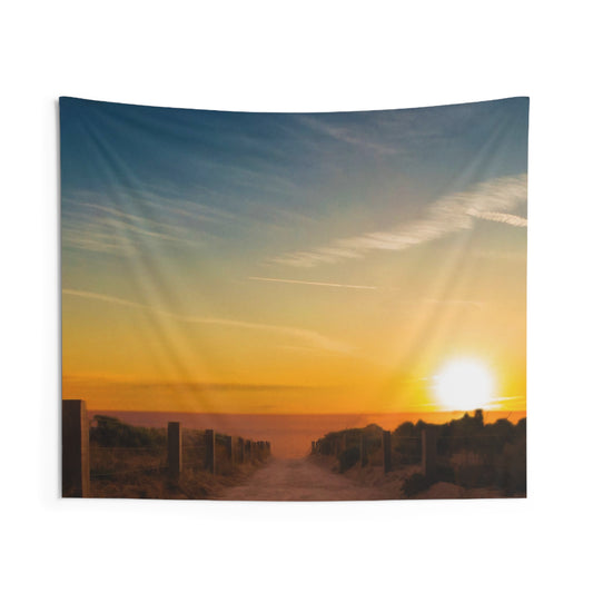 Path to sea Sunrise Tapestry