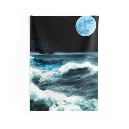 Sea Storm & Moon Tapestry