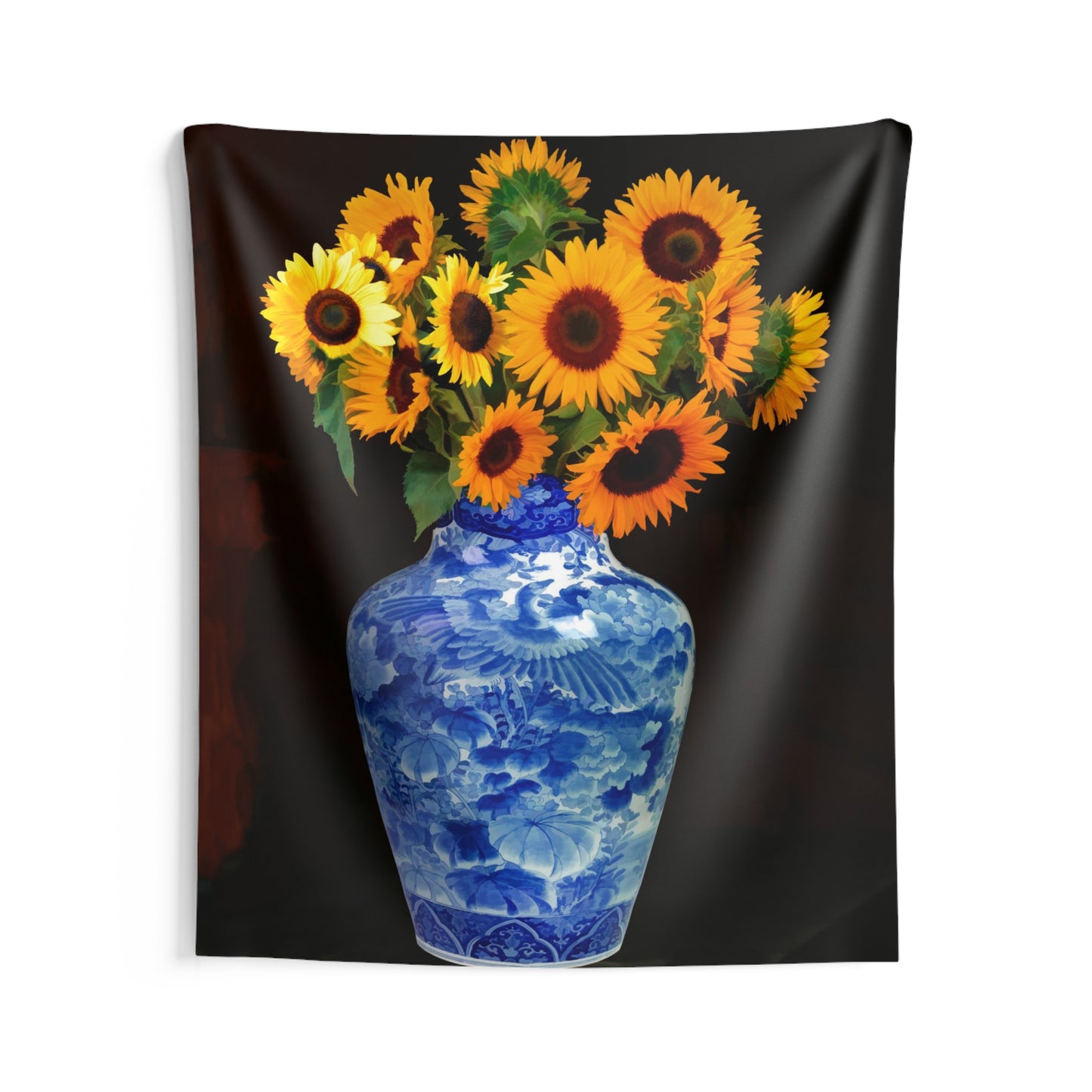 Blue Vase Sunflower Tapestry