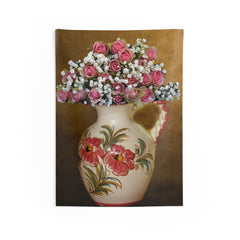 Pink Flower Vase Tapestry