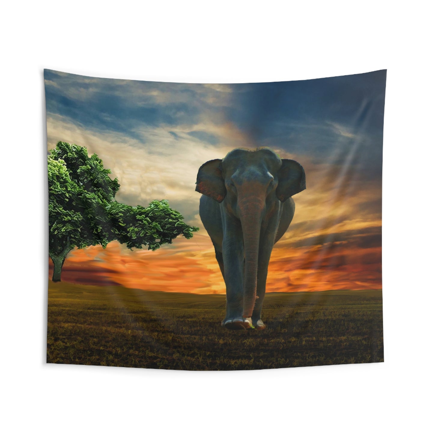 Elephant & Tree Tapestry