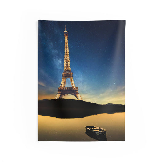 Eiffel Tower And Boat Paris Tapestry