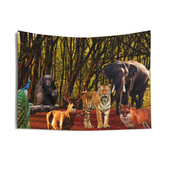 Peacock Animal Group Tapestry
