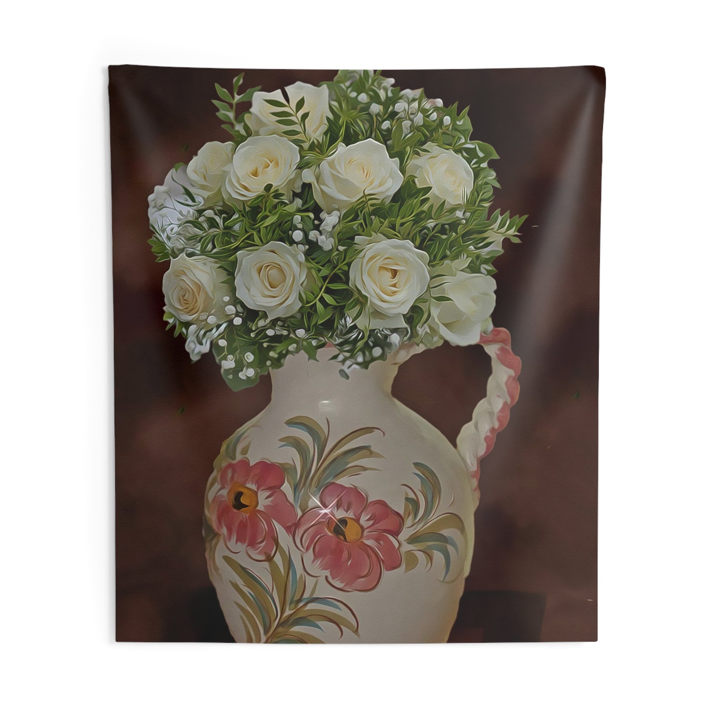 White FLower Bouquet Tapestry