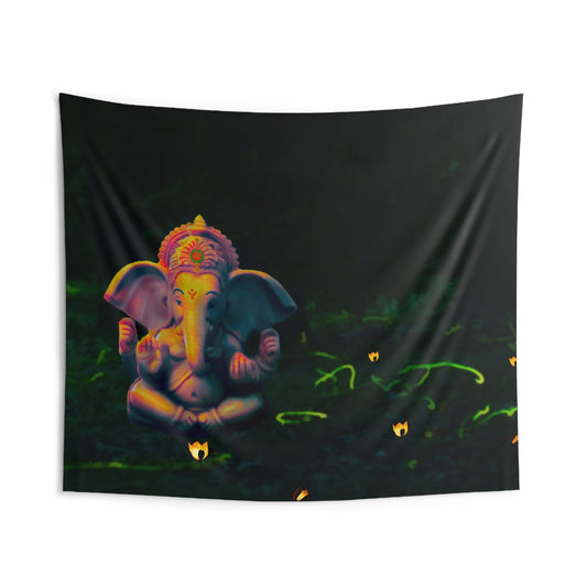 Ganesha Flower Tapestry