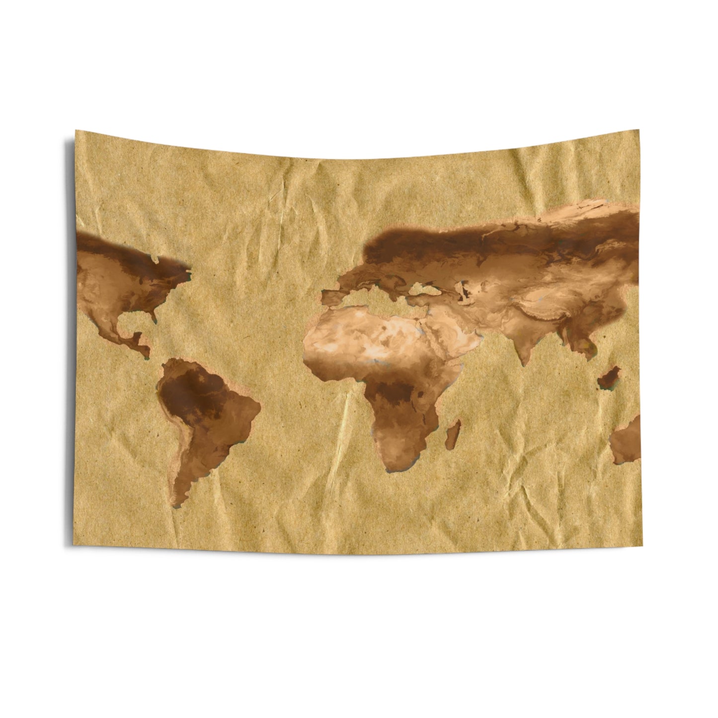 Brown Worldmap Tapestry