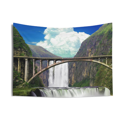 Waterfall over Bridge Tapestry