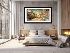 Brisbane City Vintage Print