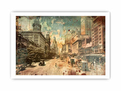 Brisbane City Vintage Print