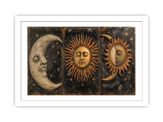 Sun Moon Framed Print Art