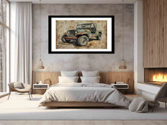 Vinatge Jeep Framed Print