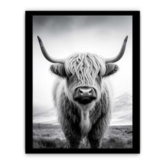 Highland Cow Canvas Art Print Painting