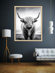 Highland Cow Canvas Art Print Painting