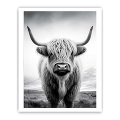Highland Cow Canvas Art Print Painting