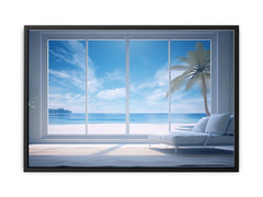 Beach Window Art Canvas Art Print