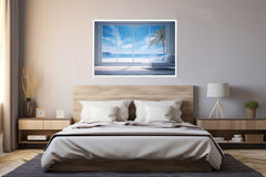 Beach Window Art Canvas Art Print