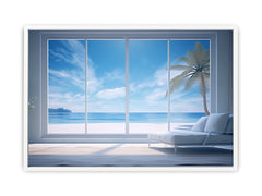 Beach Window Art Canvas Art Print