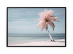 Silver Pink Beach Tree Canvas Art Print