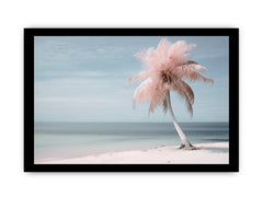 Silver Pink Beach Tree Canvas Art Print